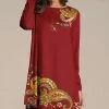 Nanu Red & Yellow Paisley Long-Sleeve Tunic - Women