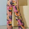 Nanu Fuchsia & Orange Abstract Palazzo Pants - Plus
