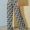 Nanu Black & White Geometric Palazzo Pants - Women