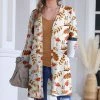 Nanu White & Brown Fox & Mushroom Hacci Open Cardigan - Women