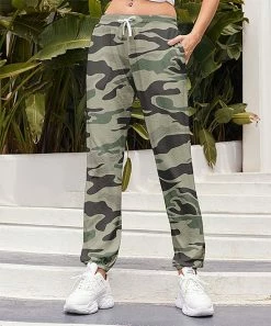 Nanu Green & Brown Camo Joggers - Women