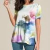 Nanu White & Blue Watercolor Floral Short-Sleeve Tunic - Women & Plus