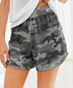 Nanu Gray Camo Hacci Drawstring Shorts - Women & Plus