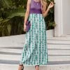 Nanu Green & Purple Tie-Dye Color Block Sleeveless Ruched-Waist Maxi Dress - Women