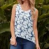 Nanu White & Blue Tie-Dye Circles V-Neck Tank - Plus