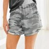 Nanu Light Gray & Gray Camo Hacci Drawstring Shorts - Plus