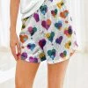 Nanu White & Purple Splatter Hearts Hacci Drawstring Shorts - Women