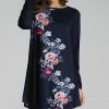 Nanu Dark Blue & Pink Floral Long-Sleeve Tunic - Plus