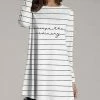 Nanu White & Black Stripe 'Escape The Ordinary' Long-Sleeve Tunic - Women & Plus