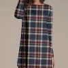 Nanu Burgundy & Navy Plaid Long-Sleeve Tunic - Plus