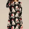 Nanu Black & Red Dog Snowflake Long-Sleeve Tunic - Plus