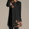 Nanu Black & Orange Roses Long-Sleeve Tunic - Women & Plus