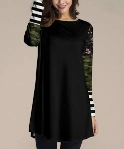 Nanu Black & White Stripe Long-Sleeve Tunic - Women