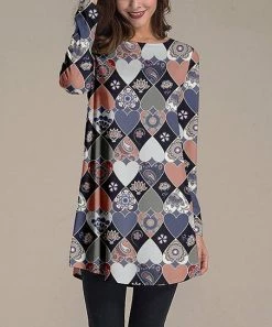 Nanu Dark Purple Hearts Long-Sleeve Tunic - Plus