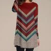 Nanu Red & Blue Geometric Long-Sleeve Tunic - Women & Plus