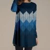 Nanu Navy & Blue Abstract Geometric Long-Sleeve Swing Tunic - Women & Plus