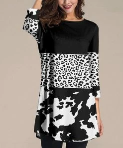 Nanu Black & White Leopard Three-Quarter Sleeve Tunic - Plus