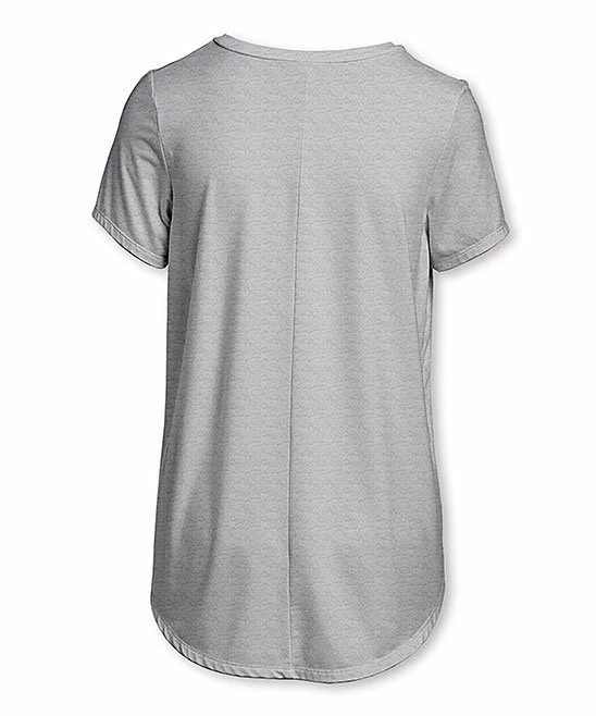 Nanu Heather Gray & Red Stars & Stripes Curved-Hem Tee - Plus 2 Nanu Heather Gray & Red Stars & Stripes Curved-Hem Tee - Plus - Image 2