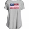 Nanu Heather Gray & Red Stars & Stripes Curved-Hem Tee - Plus