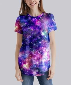 Nanu Purple Universe Curved-Hem Tee - Women