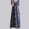 Nanu Navy Paisley V-Neck Short Sleeve Maxi Dress - Plus
