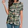 Nanu Green & Pink Floral Camo Slit-Sleeve Split-Hem Tunic - Plus