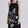 Nanu Black & Blue Floral Ruched-Neck Sleeveless Tunic Dress - Plus