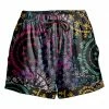 Nanu Black & Pink Colorful Mandalas Drawstring Pocket Cuffed-Hem Shorts - Plus
