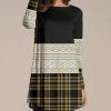 Nanu Black & Brown Plaid & Geometric Long-Sleeve Tunic - Women & Plus