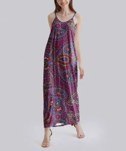 Nanu Purple & Blue Paisley Cami-Strap Maxi Dress - Plus