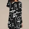 Nanu Black & White Abstract Long-Sleeve Tunic - Plus