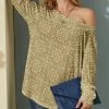 Nanu Yellow Geometric Hacci Boatneck Dolman Pullover - Women