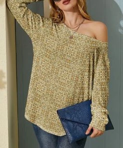 Nanu Yellow Geometric Hacci Boatneck Dolman Pullover - Women