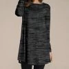 Nanu Black & Dark Gray Abstract Long-Sleeve Tunic - Women