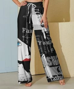Nanu Black & White 'Fashion' Palazzo Pants - Women & Plus