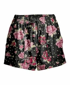 Nanu Black & Floral Dot Drawstring Pocket Cuffed-Hem Shorts - Plus