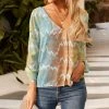 Nanu Blue & Orange Abstract V-Neck Chiffon Tunic - Plus