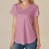 Nanu Fuchsia Red 'Be Classy' V-Neck Tee - Plus
