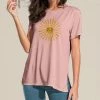 Nanu Pink & Yellow Happy Sun Slit-Sleeve Split-Hem Tunic - Women
