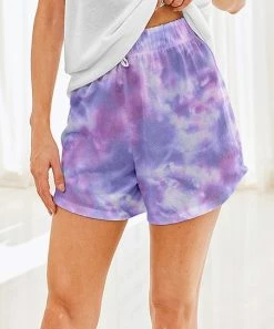 Nanu Purple Tie-Dye Hacci Drawstring Shorts - Women