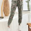Nanu Gray & Green Floral Hacci Joggers - Women