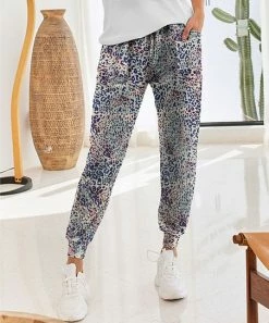 Nanu Dark Blue Leopard Pocket Joggers - Women
