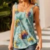 Nanu Yellow Floral Bow-Strap Tank - Plus