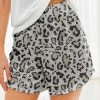 Nanu Gray & Black Leopard Hacci Drawstring Shorts - Women