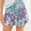 Nanu Purple & Turquoise Tie-Dye Hacci Drawstring Shorts - Plus