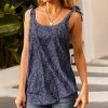 Nanu Navy Paisley Bow-Strap Tank - Plus