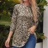 Nanu Black & Brown Leopard Three-Quarter Sleeve Tunic - Plus
