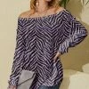 Nanu Purple & Black Zebra Hacci Boatneck Dolman Pullover - Plus