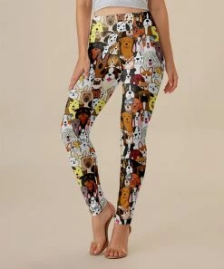 Nanu Brown Dogs Leggings - Plus