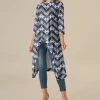 Nanu Dark Blue & Gray Abstract Chevron Hi-Low Tunic - Plus